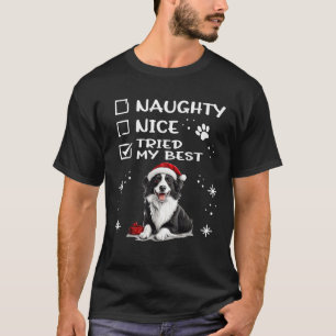 Schattige Border Collie Hond Kerst Mislukt Niet Mi T-shirt