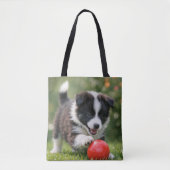 Schattige Border Collie Hond Liefhebber Tote Bag (Voorkant)