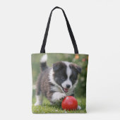 Schattige Border Collie Hond Liefhebber Tote Bag (Achterkant)