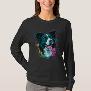 Schattige Border Collie-hond op Border Collie-lief T-shirt