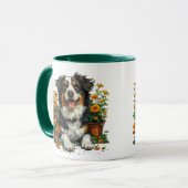 Schattige Border Collie in Flowers Mok (Voorkant links)