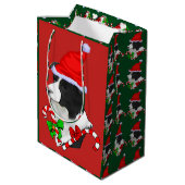 Schattige Border Collie Kerst Vrolijk Medium Cadeauzakje (Achterkant Gekanteld)