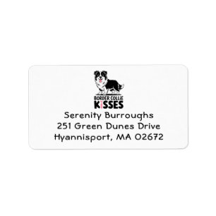 Schattige Border Collie Kusjes Hond Liefhebber Etiket