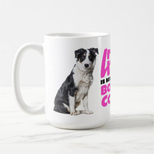 Schattige Border Collie Liefhebber Zwart Witte Pup Koffiemok