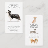 Schattige Border Collie Pet Sitter Dog Walker Visitekaartje (Voorkant / Achterkant)