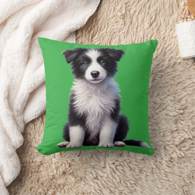 Schattige Border Collie Puppy Kussen (Deken)
