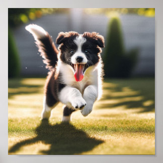 Schattige Border Collie puppy Poster
