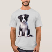 Schattige Border Collie Puppy T-shirt (Voorkant)