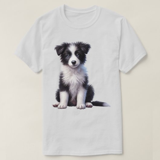 Schattige Border Collie Puppy T-shirt (Design voorkant)