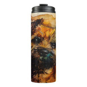 Schattige Border Terrier Dog Thermosbeker