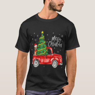 Schattige Border Terrier Hondenwagen Merry Christm T-shirt