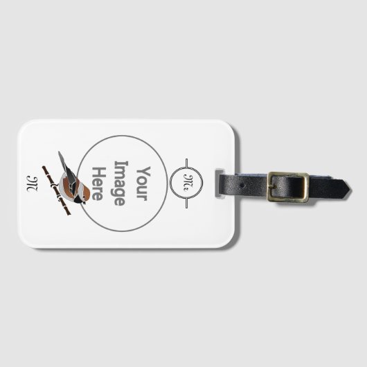 Schattige boreale Cartoon voor vogelpest Bagagelabel (Voorkant (horizontaal))