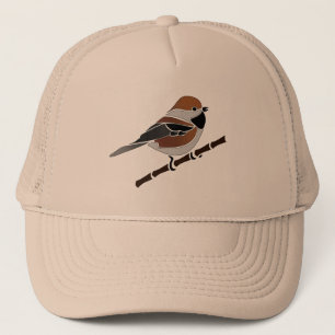 Schattige boreale Cartoon voor vogelpest Trucker Pet