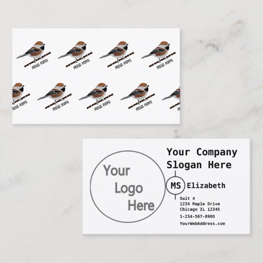 Schattige boreale Cartoon voor vogelpest Visitekaartje (Voorkant / Achterkant)