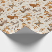 Schattige Bos baby Dieren Kerstmis Cadeaupapier (Hoek)