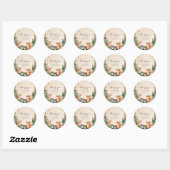 Schattige bos-babyshower ronde sticker (Vel)