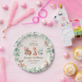 Schattige bos bosland baby boy douche papier borde papieren bordje (Feest)