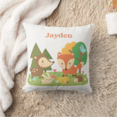 Schattige bos bosland dierlijke Kinder kamer decor Kussen (Deken)