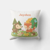 Schattige bos bosland dierlijke Kinder kamer decor Kussen (Achterkant)