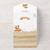 Schattige Bos Dieren Herfst Herfst Baby shower All In One Uitnodiging (Buitenkant)