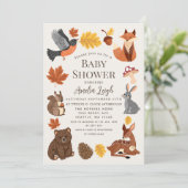 Schattige Bos Dieren Herfst Herfst Baby shower Kaart (Staand voorkant)