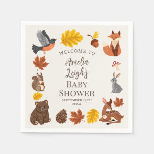 Schattige Bos Dieren Herfst Herfst Baby shower Servet