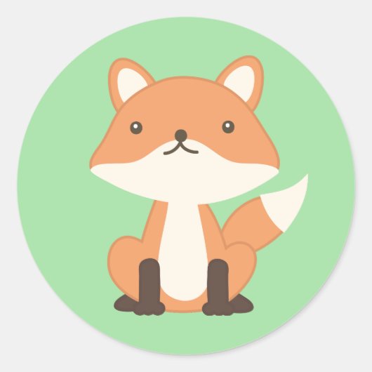 Schattige bos Dierlijke Bosland Fox Ronde Sticker (Voorkant)