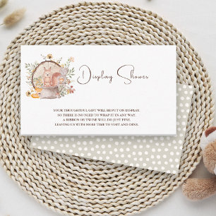 Schattige bos Dierlijke Vrienden Baby shower Informatiekaartje