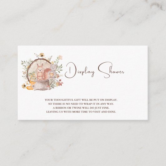 Schattige bos Dierlijke Vrienden Baby shower Informatiekaartje (Voorkant)