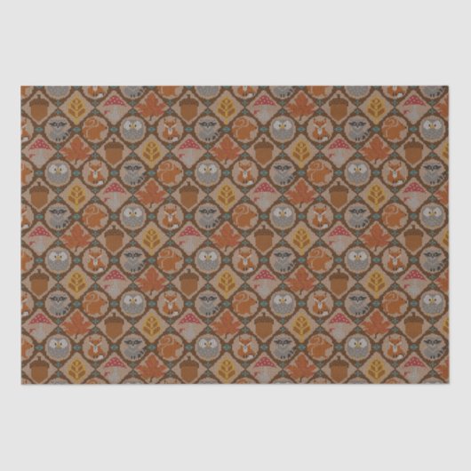 Schattige bos in de herfst tissuepapier (Voorkant)