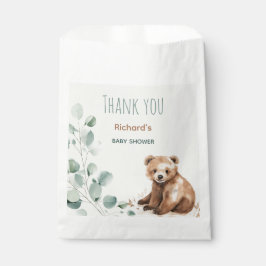 Schattige bos laat beer baby shower uitnodigen bedankzakje