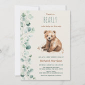 Schattige bos laat beer baby shower uitnodigen kaart (Voorkant)