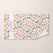 Schattige Bos Uil Floral Baby Meisje Gepersonalise Bad Handdoek (Handdoek)