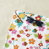 Schattige Bos Uil Kawaii Meisjes Gepersonaliseerde Strandlaken (In situ)