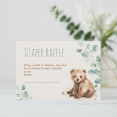 Schattige bos verlaat beer baby shower behuizing informatiekaartje (Staand voorkant)