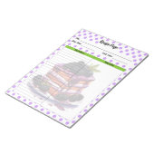 Schattige bosbesrecept notitieblok (Schuin)