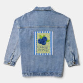 Schattige Bosbessenpun-illustratie Denim Jacket (Achterkant)