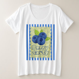 Schattige Bosbessenpun-illustratie Grote Maat T-shirt