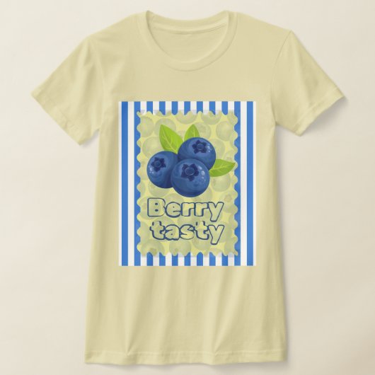 Schattige Bosbessenpun-illustratie T-shirt (Laagn)