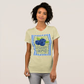 Schattige Bosbessenpun-illustratie T-shirt (Voorkant volledig)