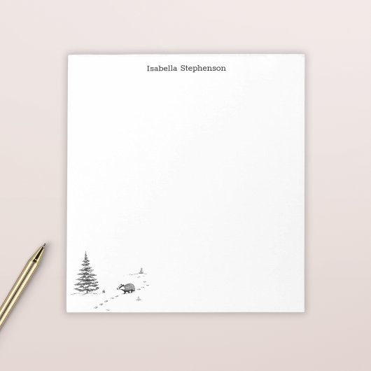 Schattige bosdas Whimsical gepersonaliseerd Notitieblok