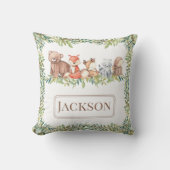 Schattige bosdieren baby boy cadeau Sierkussen (Voorkant)