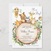 Schattige bosdieren Baby shower Boy Neutral Kaart (Voorkant)