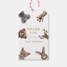 Schattige bosdieren baby shower gunsten cadeaulabel