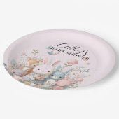Schattige bosdieren Baby shower papier Bord (Gekanteld)