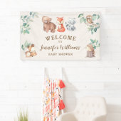 Schattige bosdieren baby shower welkom Banner (Insitu)
