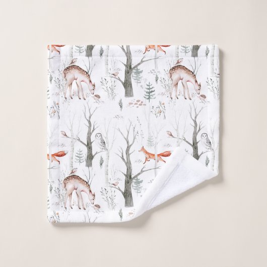 Schattige bosdieren bad handdoek (Wasdoekje)