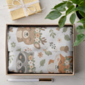 Schattige bosdieren bloempatroon tissuepapier (Geschenk)