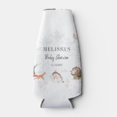 Schattige bosdieren bos babyshower flesjeskoeler (Voorkant)