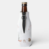 Schattige bosdieren bos babyshower flesjeskoeler (Fles Achterkant)